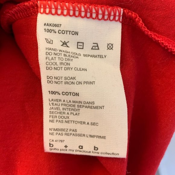 Red Long Sleeve Cotton Cartoon Cat T-shirt - Picture 5 of 6